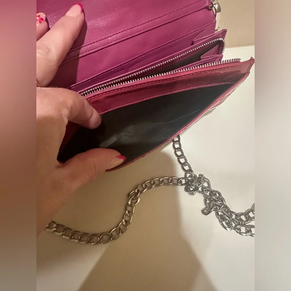 Christian Dior Berry Cannage Wallet On a Chain